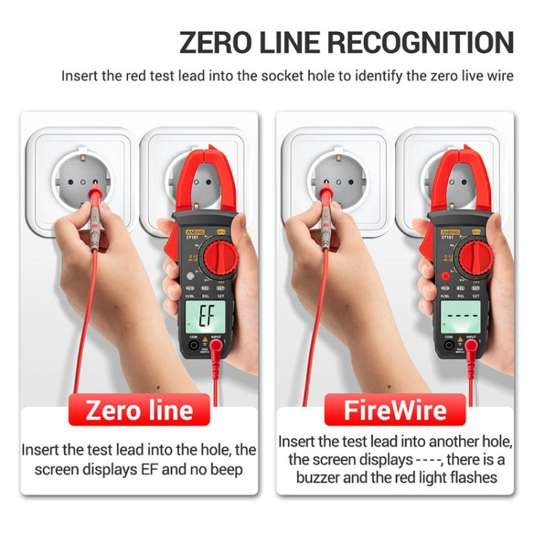 ANENG Intelligent Digital Backlit Clamp-On High-Precision Multimeter, Specification: ST182 with Temp Measurement - Consumer Electronics by ANENG | Online Shopping UK | buy2fix