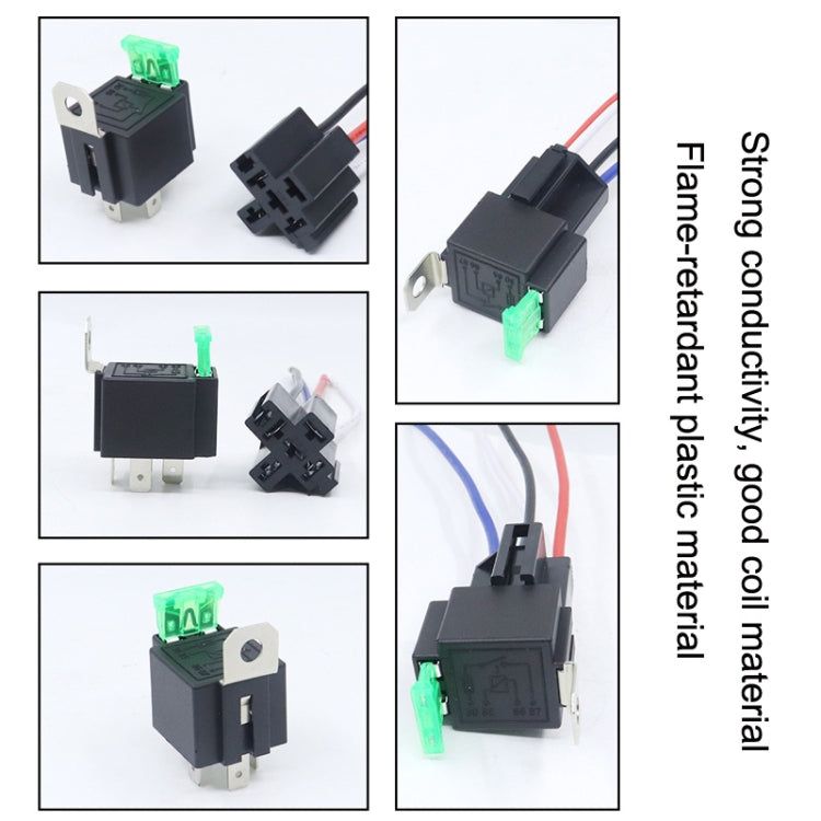 5 Sets JD2912 4 Pin Car Relay With Fuse, Rated voltage: 12V - In Car by buy2fix | Online Shopping UK | buy2fix