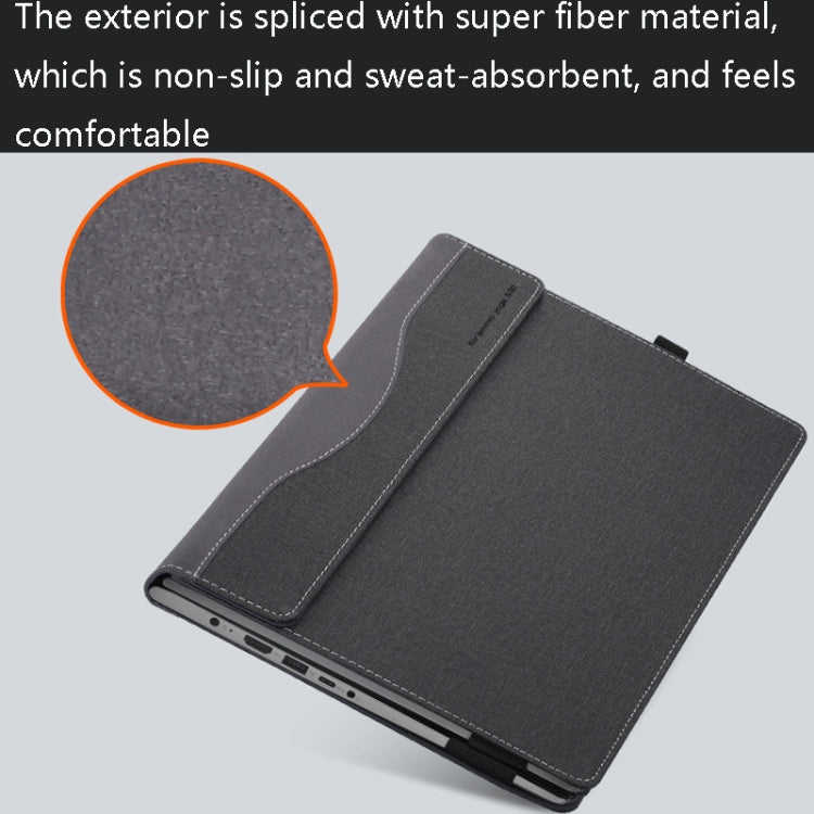 Laptop PU Leather Protective Case For Lenovo Yoga 520-14(Dark Gray) - 14.1 inch by buy2fix | Online Shopping UK | buy2fix