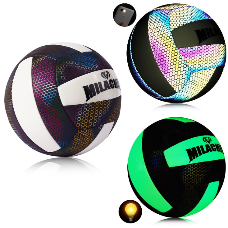 MILACHIC Fluorescent Volleyball No.5 PU Machine Stitched Volleyball(6930 Night Light) - Balls by MILACHIC | Online Shopping UK | buy2fix