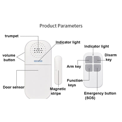 MC-05 130dB Remote Door Magnetic Alarm With Light Reminder - Security by buy2fix | Online Shopping UK | buy2fix