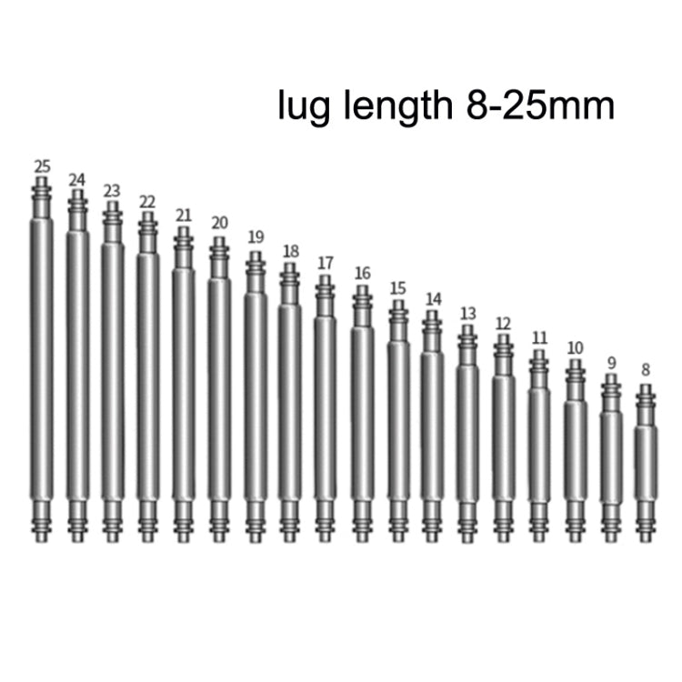 144 PCS / Set 8-25mm Strap Connecting Shaft Stainless Steel Watch Spring Bar - Watch Accessories & Parts by buy2fix | Online Shopping UK | buy2fix