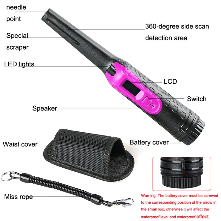 HS-11 Outdoor Handheld Treasure Hunt Small Metal Detector Positioning Rod(Black Purple) - Consumer Electronics by buy2fix | Online Shopping UK | buy2fix