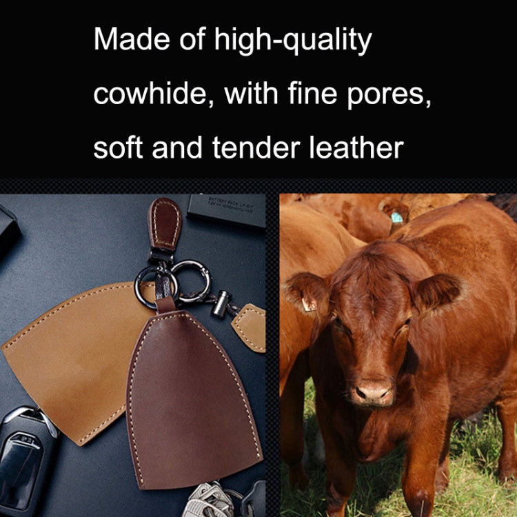 18Y-009 Vintage Handmade Leather Car Pull-Out Key Case(Plant Tanned Leather) - In Car by buy2fix | Online Shopping UK | buy2fix