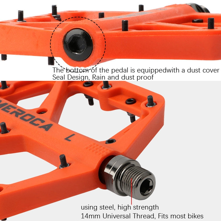 MEROCA Mountain Bike Nylon Pedal(Orange) - Pedals by MEROCA | Online Shopping UK | buy2fix