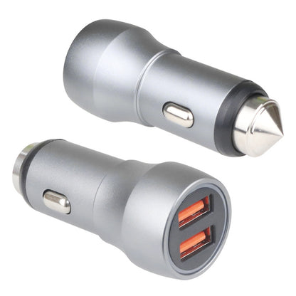 Aluminum Alloy Cigarette Lighter Applicable Car Charger, Model: Gray QCPD - In Car by buy2fix | Online Shopping UK | buy2fix