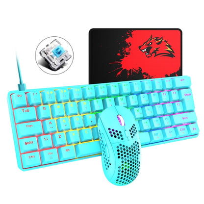 FREEDOM-WOLF T60 62 Keys RGB Gaming Mechanical Keyboard Mouse Set, Cable Length:1.6m( Blue Green Shaft) - Wired Keyboard by FREEDOM-WOLF | Online Shopping UK | buy2fix