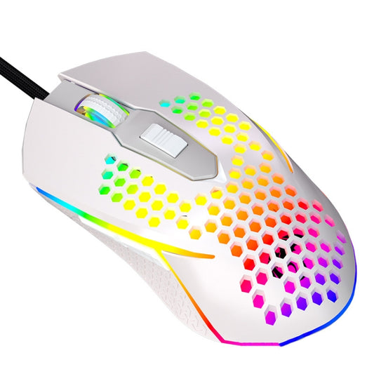 LEAVEN S50 6Keys Macro Definition Programmable RGB Lighted Gaming Wired Mouse, Cable Length: 1.5m(White) - Wired Mice by LEAVEN | Online Shopping UK | buy2fix