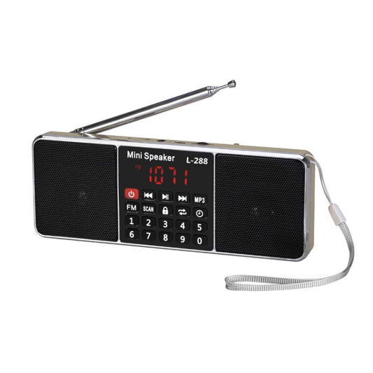 L-288FM Dual Speaker Radio MP3 Player Support TF Card/U Disk with LED Display(Gold) - Consumer Electronics by buy2fix | Online Shopping UK | buy2fix