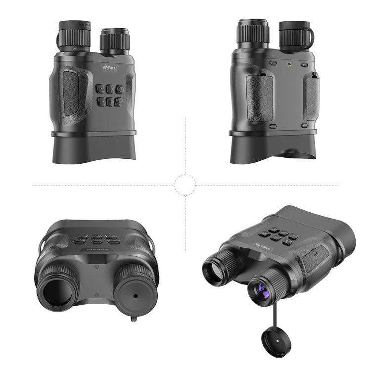 APEXEL Night Vision Binoculars With Video Recording HD Infrared Telescope For Hunting(Black) - Binoculars by APEXEL | Online Shopping UK | buy2fix