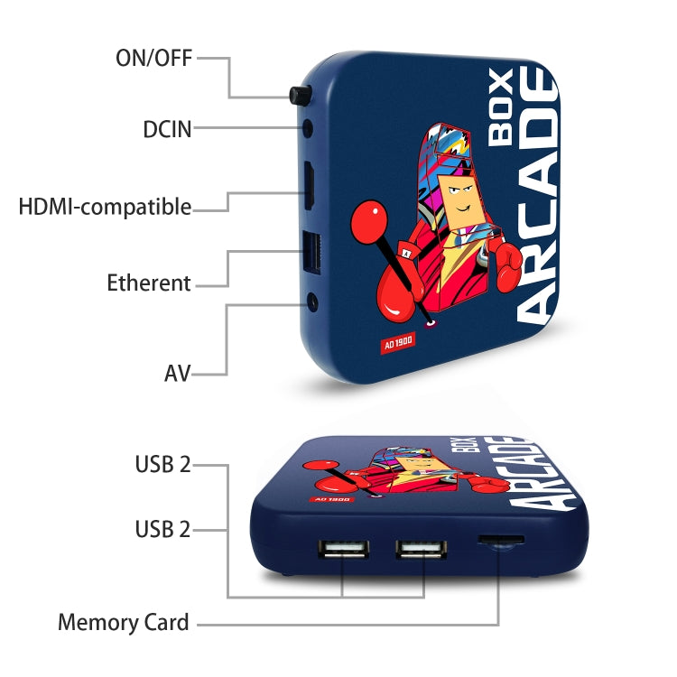 Arcade Box 128G Wireless Video Game Machine Box 4K HD Display For PS1/PSP/N64/DC, US Plug - Pocket Console by buy2fix | Online Shopping UK | buy2fix