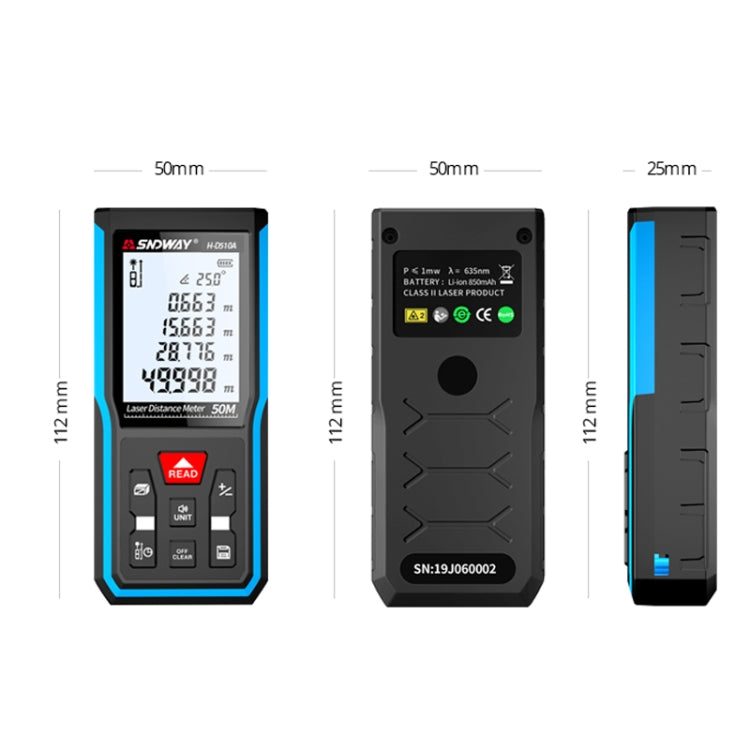 SNDWAY H-D100A Handheld Laser Rangefinder Infrared Measuring Instrument, Distance: 100m - Consumer Electronics by SNDWAY | Online Shopping UK | buy2fix