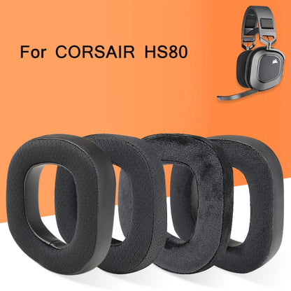 2 PCS RGB Headest Sponge Cover Earmuffs For Corsair HS80(Full Velvet) - Apple Accessories by buy2fix | Online Shopping UK | buy2fix