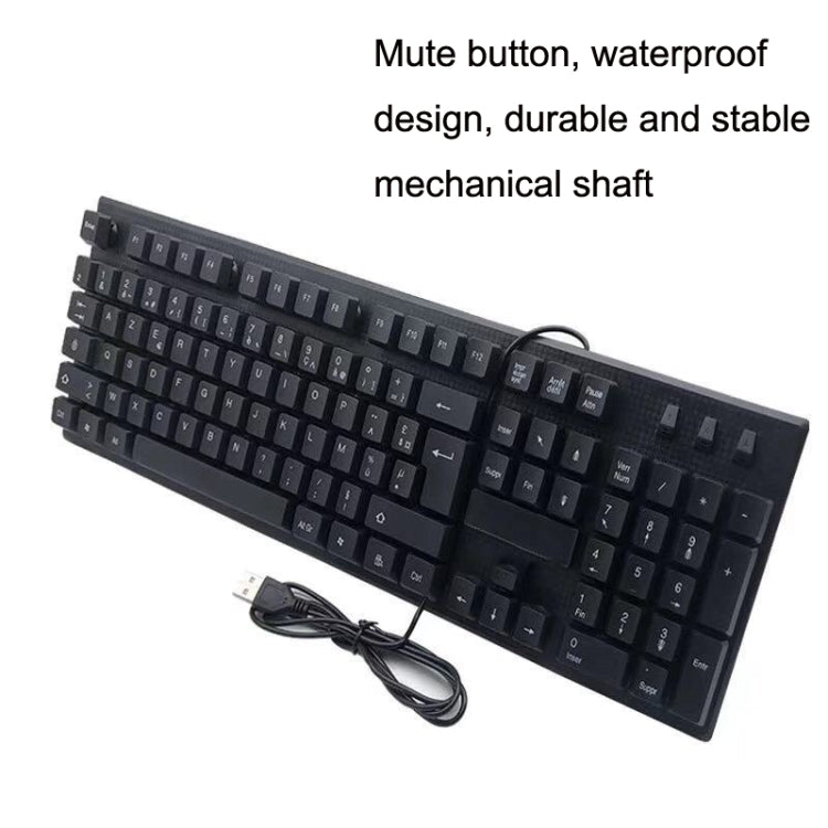 108 Keys Computer USB Wired Keyboard, Cable Length: 1.5m(Russian) - Wired Keyboard by buy2fix | Online Shopping UK | buy2fix