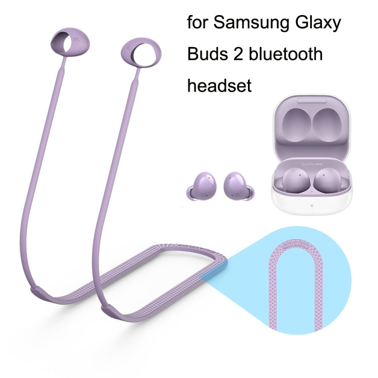 2 PCS Bluetooth Earphone Silicone Anti-Lost Cord For Samsung Glaxy Buds 2(Night Light Taro Purple) - Apple Accessories by buy2fix | Online Shopping UK | buy2fix