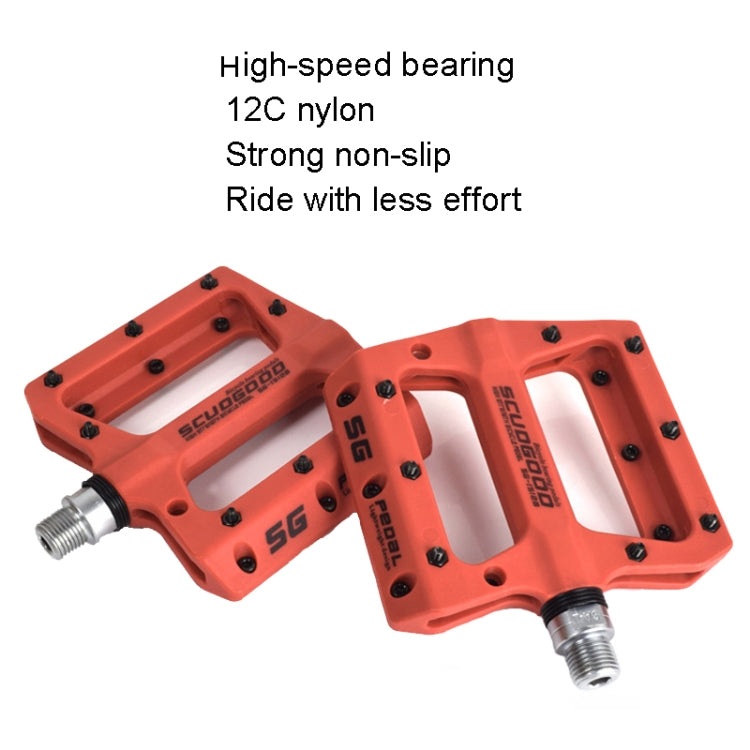 FMFXTR Mountain Bicycle Pedal Nylon Fiber Bearing Non-Slip Pedal(SG-12B Orange) - Pedals by FMFXTR | Online Shopping UK | buy2fix