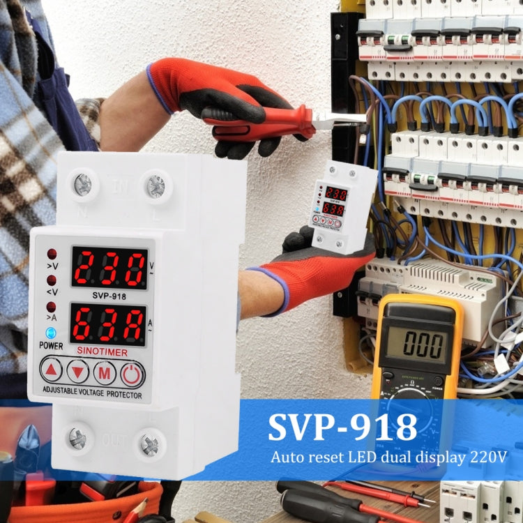SINOTIMER SVP-918 Adjustable Self-resetting Intelligent Under-voltage Protector, Current:  63A - Consumer Electronics by buy2fix | Online Shopping UK | buy2fix