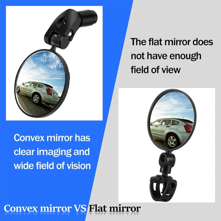 2 PCS Bicycle Convex Rearview Mirror Large View 360 Degree Rotating Mirror - View Mirrors by buy2fix | Online Shopping UK | buy2fix