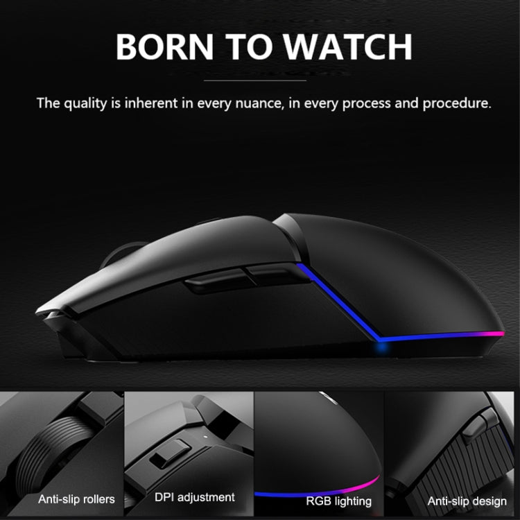 Ajazz I309Pro 1600 DPI 8 Keys Dual Mode Gaming Wireless Bluetooth Mouse(Black) - Wireless Mice by Ajazz | Online Shopping UK | buy2fix