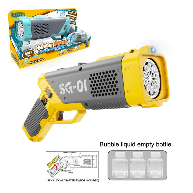 10 Holes Electric Light Fully Automatically Handheld Bubble Machine(Yellow) - Toy Sports by buy2fix | Online Shopping UK | buy2fix