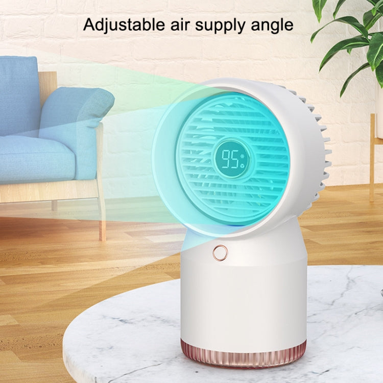 Spray Humidified LED Digital Display Office Home Fan, Style: 3600mAh Rechargeable(White) - Consumer Electronics by buy2fix | Online Shopping UK | buy2fix