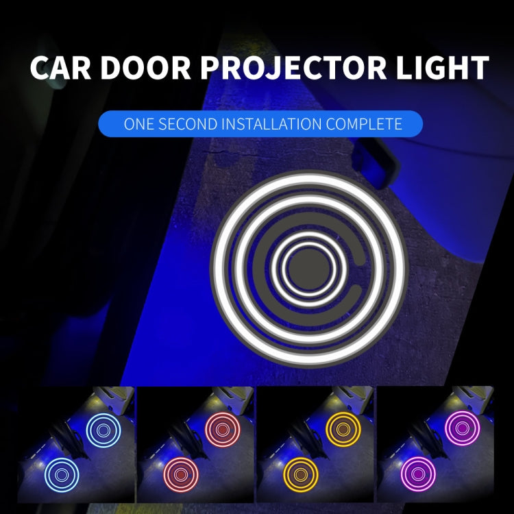LED Infrared Induction Car Door Welcome Light Night Projection Ambient Light, Specification: Energy Circle (White)(1 Pair/Box) - In Car by buy2fix | Online Shopping UK | buy2fix
