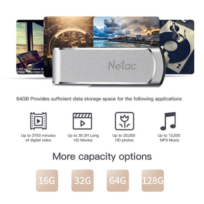 Netac U388 High Speed USB3.0 Metal Rotating Car Computer U Disk, Capacity: 32GB - USB Flash Drives by Netac | Online Shopping UK | buy2fix