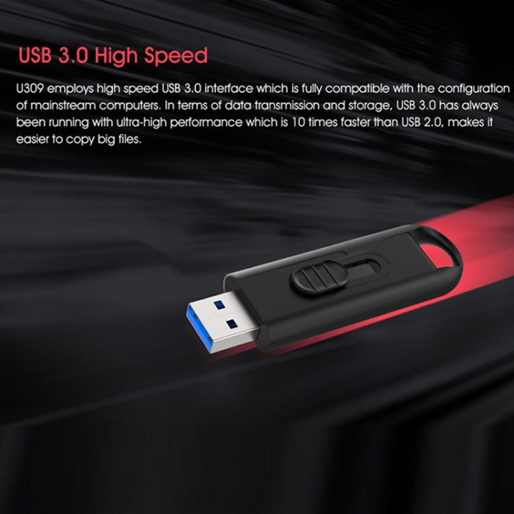 Netac U309 High Speed USB3.0 Push-Pull Encrypted USB Flash Drive, Capacity: 64GB - USB Flash Drives by Netac | Online Shopping UK | buy2fix