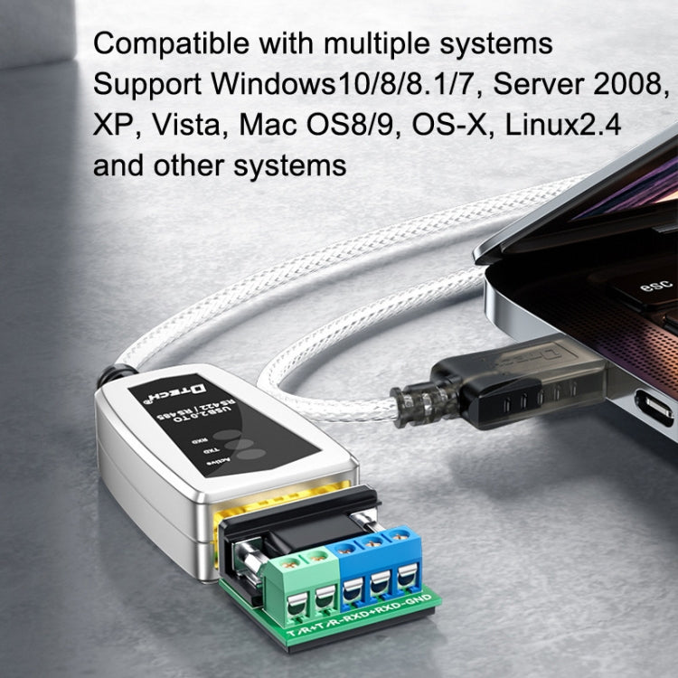 DTECH DT-5019 USB To RS485/422 Industrial Converter Serial Line Communication Adapter(1.2m) - RS485 / RS232 Series by DTECH | Online Shopping UK | buy2fix