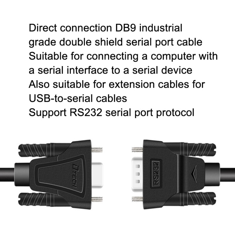 DTECH RS232 Serial Direct Line DB9 Extension Line Male to Female 2m - RS485 / RS232 Series by DTECH | Online Shopping UK | buy2fix