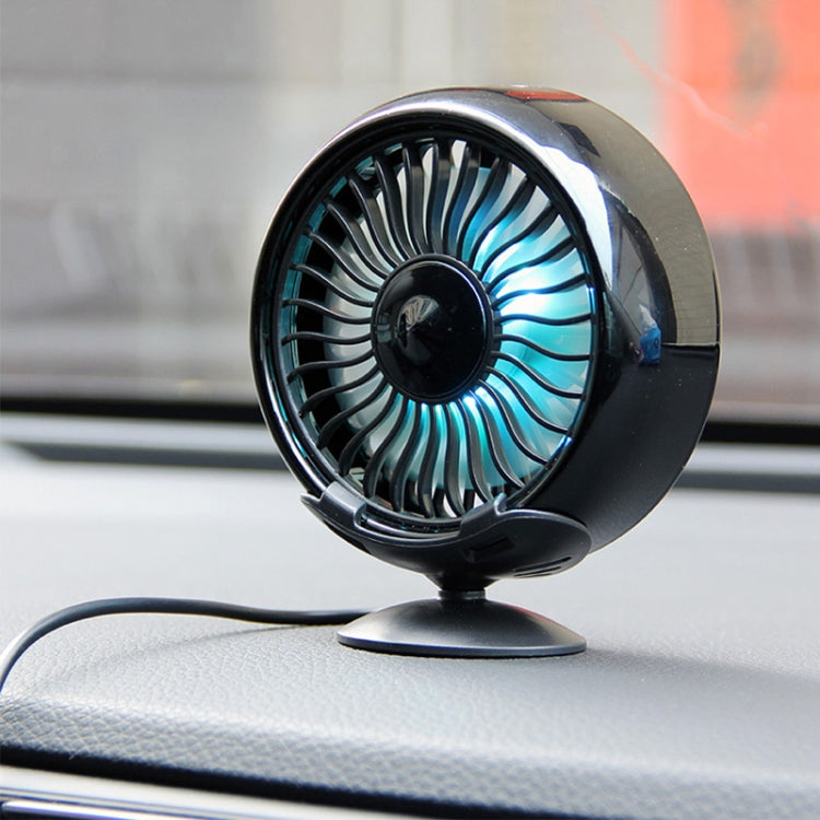 F102 Vehicle Dashboard Multi-function USB Colorful Lights Fan(Silver) - In Car by buy2fix | Online Shopping UK | buy2fix