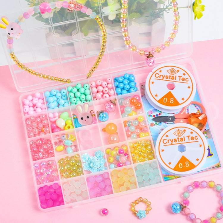 25 Grid  Acrylic Beaded Kids DIY Necklace Bracelet Toys(Lattice Girl) - DIY Developmental Toys by buy2fix | Online Shopping UK | buy2fix