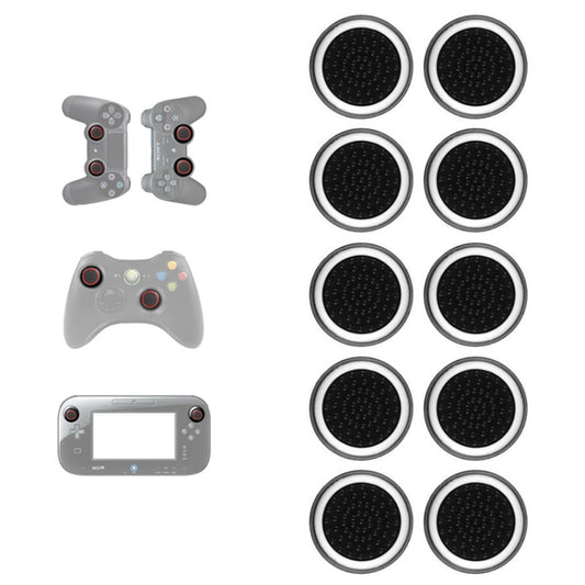 10 PCS Gamepad Silicone Luminous Button Cap Rocker Cap For PS5/PS4/PS3/ONE/360/PRO/series X/S(Black White Circle) - Cases by buy2fix | Online Shopping UK | buy2fix