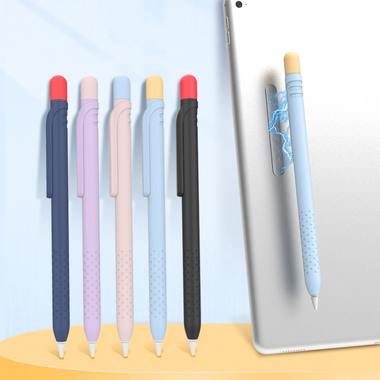 CY152 Magnetic Silicone Storage Colorblock Pen Holder For Apple Pencil 1(Light Blue) - Pencil Accessories by buy2fix | Online Shopping UK | buy2fix