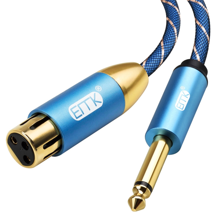 EMK KN603 2Pin 6.5mm Canon Line Balanced Audio Microphone Line,Cable Length: 1m(Blue) - Consumer Electronics by EMK | Online Shopping UK | buy2fix