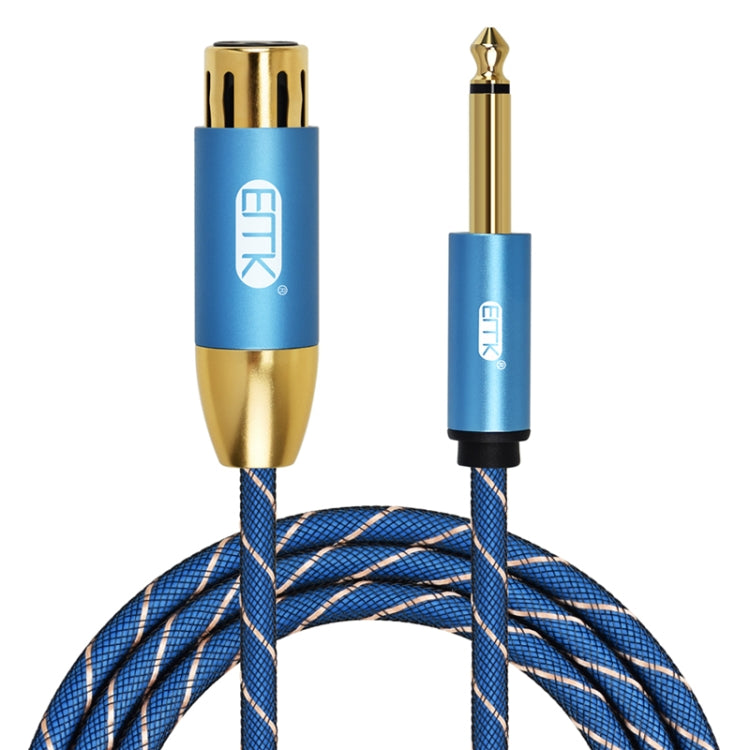 EMK KN603 2Pin 6.5mm Canon Line Balanced Audio Microphone Line,Cable Length: 5m(Blue) - Consumer Electronics by EMK | Online Shopping UK | buy2fix