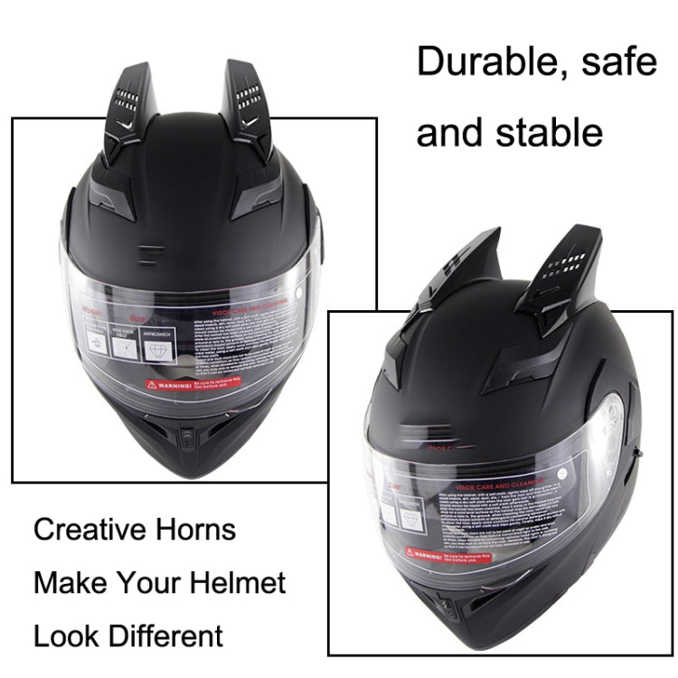 1 Pair Motorcycle Helmet  Horns Plastic Paste Decoration(Dumb Black) - In Car by buy2fix | Online Shopping UK | buy2fix