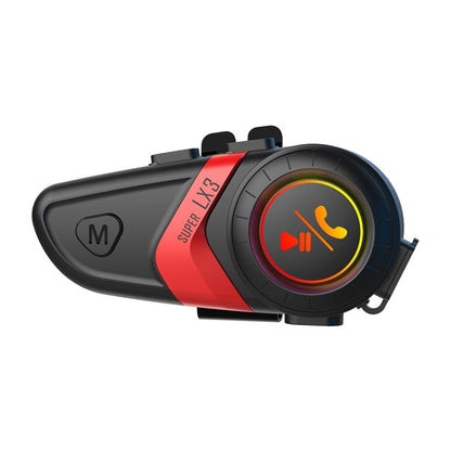 Motorcycle Helmet Call Music Navigation Bluetooth Headset, Color: Red(Soft Pipe Microphone) - Consumer Electronics by buy2fix | Online Shopping UK | buy2fix