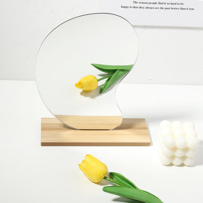 Irregular Acrylic Mirror With Wooden Base Photo Props(Water Drip) - Camera Accessories by buy2fix | Online Shopping UK | buy2fix