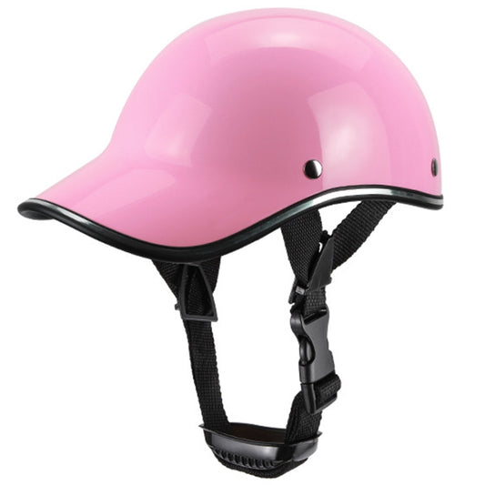 BSDDP A0344 Motorcycle Helmet Riding Cap Winter Half Helmet Adult Baseball Cap(Pink) - In Car by BSDDP | Online Shopping UK | buy2fix