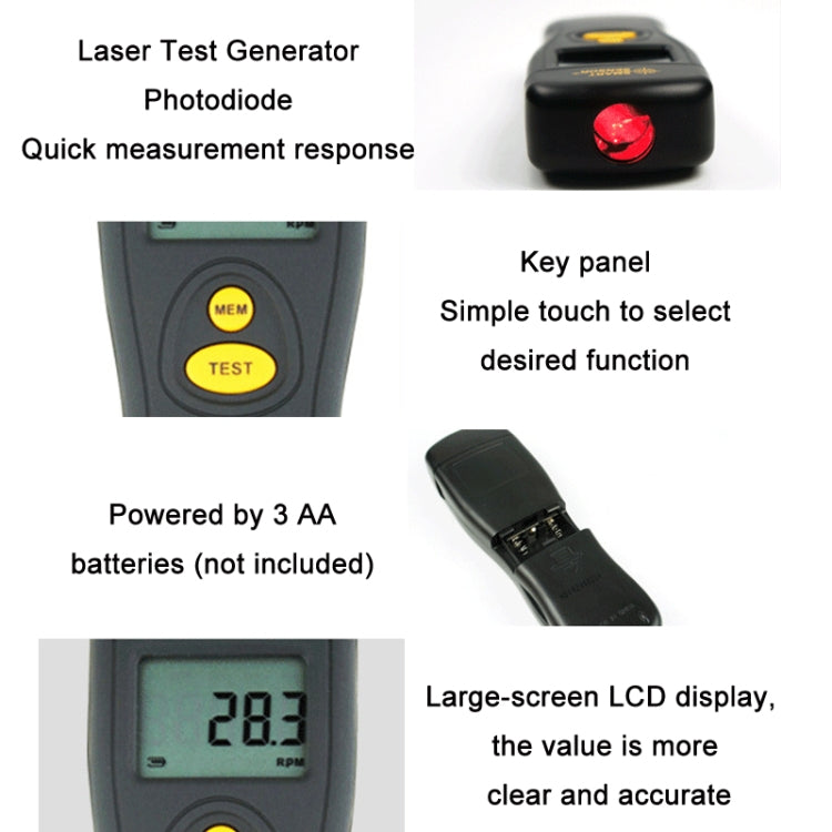 Smart Sensor AR926 LED Display Photoelectric Speed Detection Meter - Consumer Electronics by Smart Sensor | Online Shopping UK | buy2fix