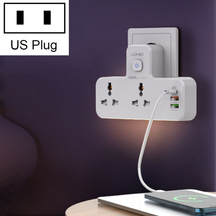 LDNIO SC2311 20W PD+QC 3.0 Multifunctional Home Fast Charging Socket with Night Light, Spec: US Plug - Consumer Electronics by LDNIO | Online Shopping UK | buy2fix