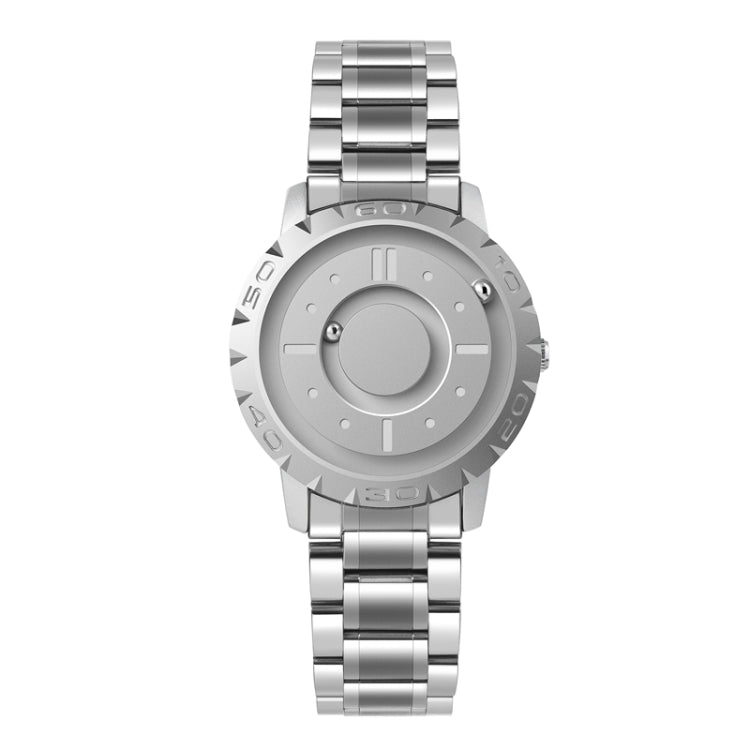 EUTOUR E030 Magnetic Ball Men Bezel-Free Design Watch(Silver Steel Strip) - Metal Strap Watches by buy2fix | Online Shopping UK | buy2fix