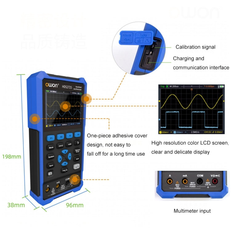 OWON VC101A (3 3/4) Oscilloscope Signal Source Multifunctional All-in-one Multimeter HDS242 With Single Probe (40M Bandwidth) - Consumer Electronics by buy2fix | Online Shopping UK | buy2fix