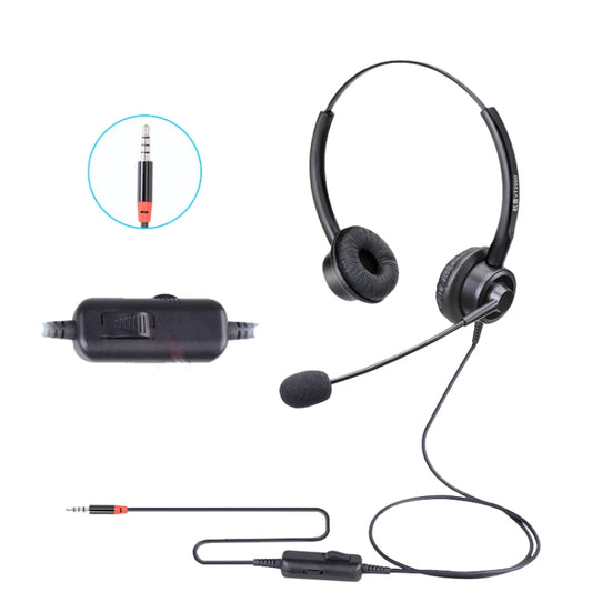 VT200D Double Ears Telephone Headset Operator Headset With Mic,Spec: 3.5mm Single Plug with Tuning - Consumer Electronics by buy2fix | Online Shopping UK | buy2fix