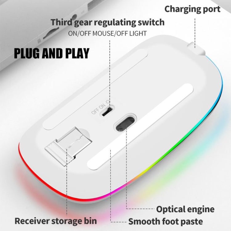 XUNSVFOX XYH50 4 Keys USB Charging Business Office Wireless Light Mouse(Silver) - Wireless Mice by XUNSVFOX | Online Shopping UK | buy2fix