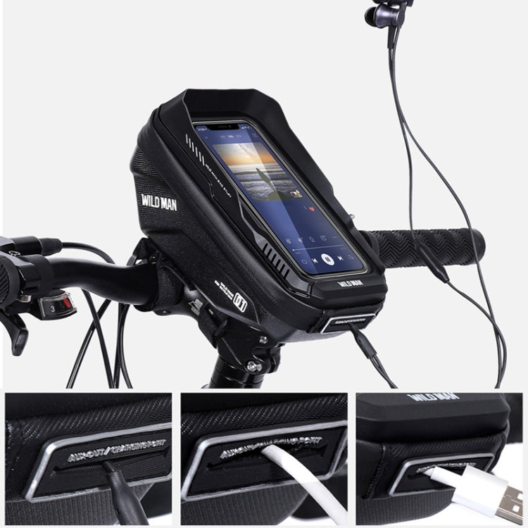 WILD MAN XT1 1L Bicycle EVA Hard Shell Phone Touch Screen Handlebar Bag(Solar Pattern) - Bicycle Bags by WILD MAN | Online Shopping UK | buy2fix