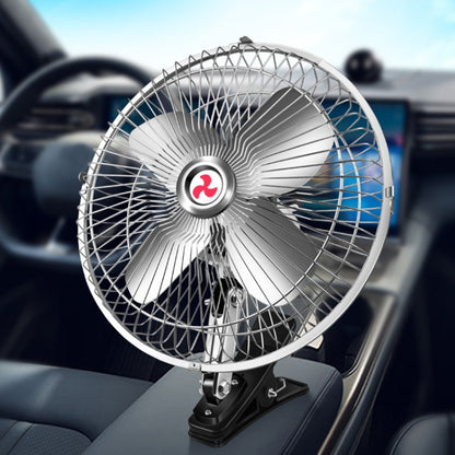 Car Powerful Fixing Clip Cooling High Wind Power Electric Fan, Specification: 8 inch Black 24V - In Car by buy2fix | Online Shopping UK | buy2fix