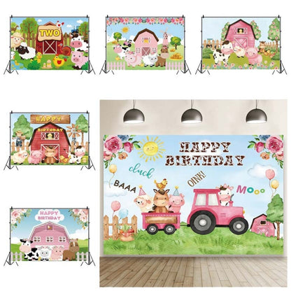 1.5m x 1m Cartoon Farm Animals Photography Backdrop Birthday Party Background Decoration(MDM10764) - Camera Accessories by buy2fix | Online Shopping UK | buy2fix