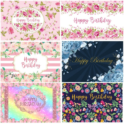 1.5m x 1m Flower Series Happy Birthday Party Photography Background Cloth(MDU04214) - Camera Accessories by buy2fix | Online Shopping UK | buy2fix